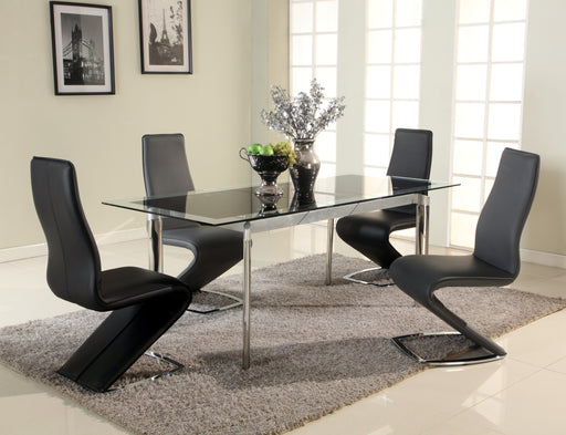 TARA Modern Extendable Black Glass Dining Table image