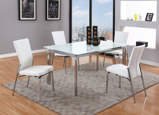 TARA Modern Extendable White Glass Dining Table image