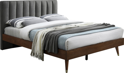 Vance Grey Linen Fabric Queen Bed (3 Boxes) image