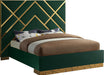 Vector Green Velvet Queen Bed image