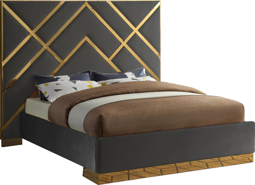 Vector Grey Velvet Queen Bed image