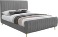 Zara Grey Velvet King Bed (3 Boxes) image