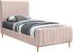 Zara Pink Velvet Twin Bed (3 Boxes) image