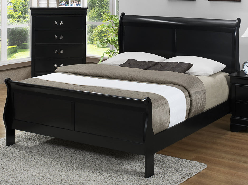 Louis Philip Bedroom Collections in Black by Crown Mark Furniture