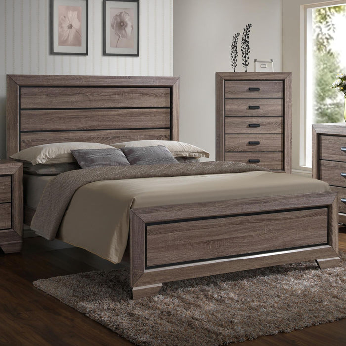 Crown Mark Farrow Twin Panel Bed in Brown image