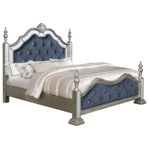 Crown Mark Sterling King Poster Bed in Silver image